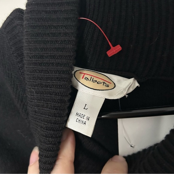 Talbots Vintage Black Houndstooth Turtleneck Sweater Dress - Picture 3 of 4